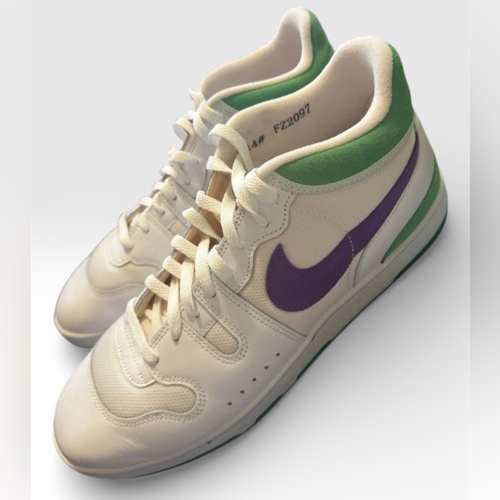 Nike White Sneakers Wimbledon with Purple and Green Accents